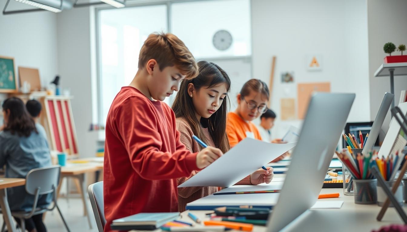 Students working in research laboratory